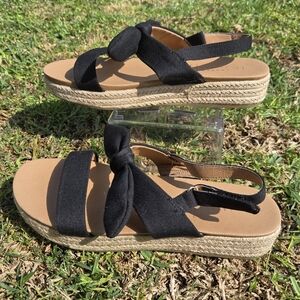 LC Lauren Conrad Black Espadrille Sandals Size 9